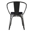 All-Weather Metal Stack Chair with Arms and Poly Resin Seat - Black/Black