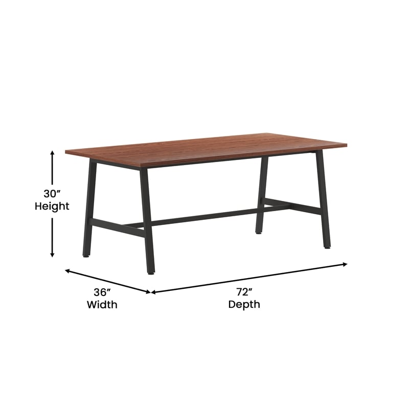 Commercial 72x36 Conference Table with Laminate Top and A-Frame Base - Walnut