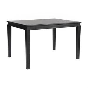 Solid Wood 47 Inch Commercial Grade Dining Table for 4 in Black Matte Finish