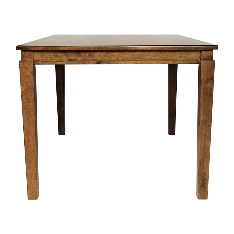 Solid Wood 47 Inch Commercial Grade Dining Table for 4 in Brown Matte Finish