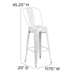 All-Weather Commercial Bar Stool with Removable Back/Poly Seat-White/Gray