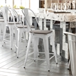 All-Weather Counter Height Stool with Poly Resin Seat - White/Gray