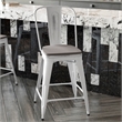 All-Weather Counter Height Stool with Poly Resin Seat - White/Gray
