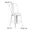 All-Weather Counter Height Stool with Poly Resin Seat - White/Gray