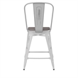 All-Weather Counter Height Stool with Poly Resin Seat - White/Gray
