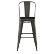 All-Weather Bar Height Stool with Poly Resin Seat - Copper/Black