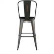 All-Weather Bar Height Stool with Poly Resin Seat - Copper/Black