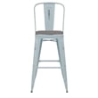 All-Weather Bar Height Stool with Poly Resin Seat - Green-Blue/Gray