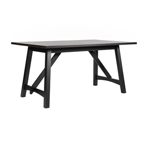 Solid Wood 60&quot Commercial Grade Trestle Base Dining Table in Antique Gray