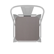 All-Weather Commercial Counter Stool with Removable Back/Poly Seat-White/Gray