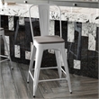 All-Weather Commercial Counter Stool with Removable Back/Poly Seat-White/Gray