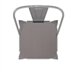 All-Weather Commercial Bar Stool with Removable Back/Poly Seat-Silver/Gray