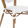 2 PK All-Weather Commercial Paris Chair with Bamboo Print Metal Frame-White/Gray