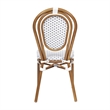 2 PK All-Weather Commercial Paris Chair with Bamboo Print Metal Frame-White/Gray