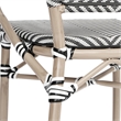 2 All-Weather Commercial Paris Chairs with Arms and LT NAT Metal Frame-Blk/Wht