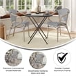 2 All-Weather Commercial Paris Chairs with Arms and LT NAT Metal Frame-Blk/Wht