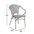 2 All-Weather Commercial Paris Chairs with Arms and LT NAT Metal Frame-Blk/Wht
