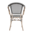 2 All-Weather Commercial Paris Chairs with Arms and LT NAT Metal Frame-Blk/Wht