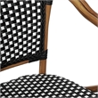 2 PK All-Weather Commercial Paris Chairs with Bamboo Print Metal Frames-Blk/Wht