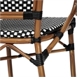 2 PK All-Weather Commercial Paris Chairs with Bamboo Print Metal Frames-Blk/Wht