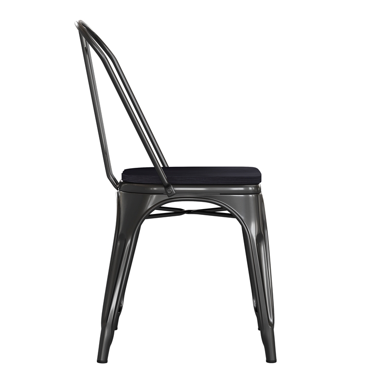 All-Weather Commercial Stack Chair & Poly Resin Seat - Black/Black