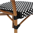 2 PK All-Weather Commercial Paris Chairs with Arms with Metal Frame-Blk/Wht