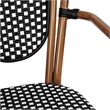 2 PK All-Weather Commercial Paris Chairs with Arms with Metal Frame-Blk/Wht