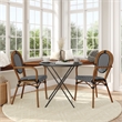 2 PK All-Weather Commercial Paris Chairs with Arms with Metal Frame-Blk/Wht