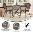 2 PK All-Weather Commercial Paris Chairs with Arms with Metal Frame-Blk/Wht
