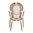 2 PK All-Weather Commercial Paris Chairs with Bamboo Print Metal Frame-Wht/Gray