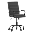 Executive Chair with Black Frame & Arms on Skate Wheels - Black LeatherSoft