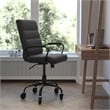 Executive Chair with Black Frame & Arms on Skate Wheels - Black LeatherSoft