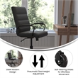 Executive Chair with Black Frame & Arms on Skate Wheels - Black LeatherSoft