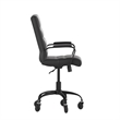 Executive Chair with Black Frame & Arms on Skate Wheels - Black LeatherSoft