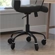 Executive Chair with Black Frame & Arms on Skate Wheels - Black LeatherSoft
