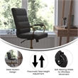 Executive Chair with Gold Frame & Arms on Skate Wheels - Black LeatherSoft