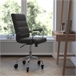 Executive Chair with Chrome Frame & Arms on Skate Wheels - Black LeatherSoft