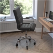 Executive Chair with Chrome Frame & Arms on Skate Wheels - Black LeatherSoft