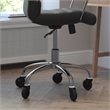 Executive Chair with Chrome Frame & Arms on Skate Wheels - Black LeatherSoft