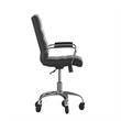 Executive Chair with Chrome Frame & Arms on Skate Wheels - Black LeatherSoft