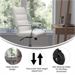 Executive Chair with Chrome Frame & Arms on Skate Wheels - White LeatherSoft