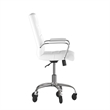Executive Chair with Chrome Frame & Arms on Skate Wheels - White LeatherSoft