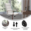 Executive Chair with Rose Gold Frame & Arms on Skate Wheels - White LeatherSoft
