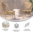 All-Weather Commercial Paris Chair - Bamboo Print Aluminum Frame-Natural/White