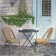 All-Weather Commercial Paris Chair - Bamboo Print Aluminum Frame-Natural/White