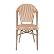 All-Weather Commercial Paris Chair - Bamboo Print Aluminum Frame-Natural/White