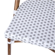 All-Weather Commercial Paris Chair with Bamboo Print Aluminum Frame-White/Gray