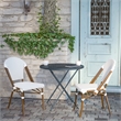 All-Weather Commercial Paris Chair with Bamboo Print Aluminum Frame-White/Gray