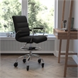 Drafting Chair with Roller Wheels Adjustable Foot Ring - Black LeatherSoft