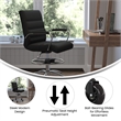 Drafting Chair with Roller Wheels Adjustable Foot Ring - Black LeatherSoft